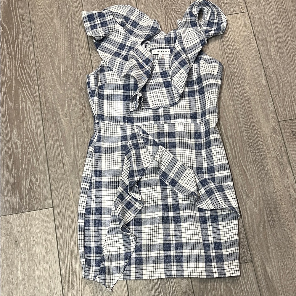 Endless Rose Navy and White Checkered Dress